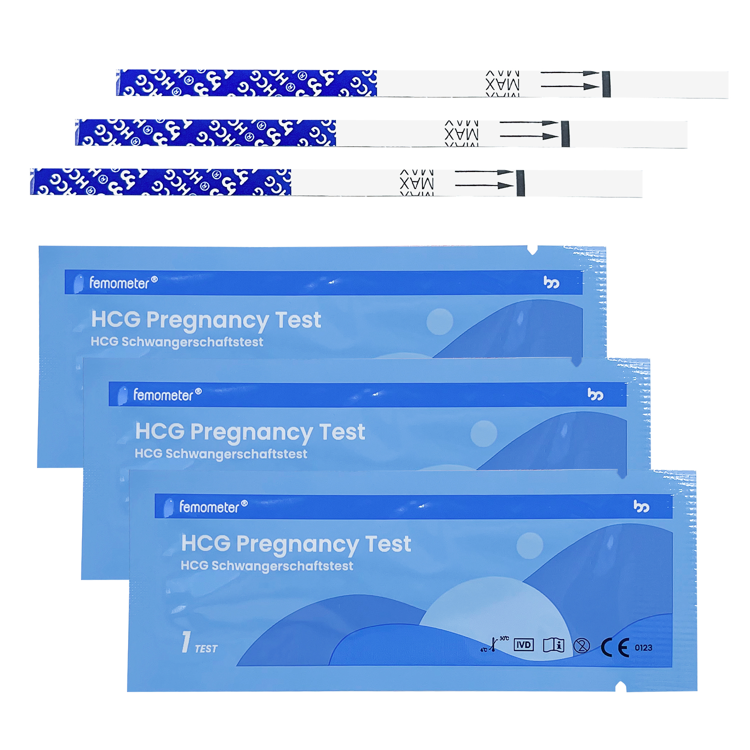 Femometer terhességi (hCG) tesztcsík csomag 10 db - Image 2