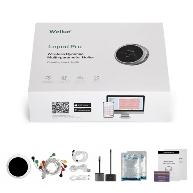 Viatom Lepod Pro ER3 7 elvezetéses 24 órás mini EKG holter monitor - Image 8