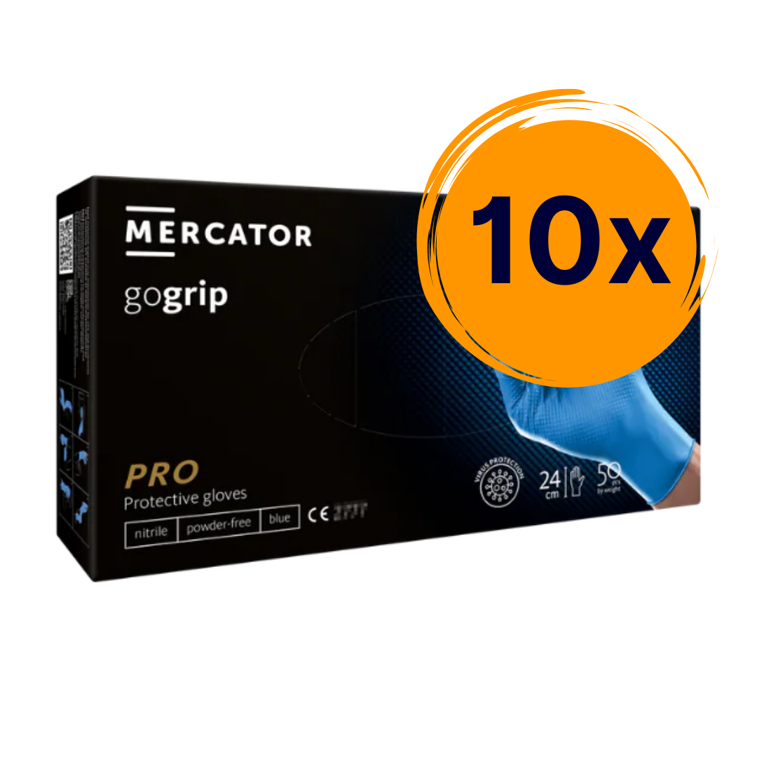 10 doboz Gogrip blue vastag nitrilkesztyű