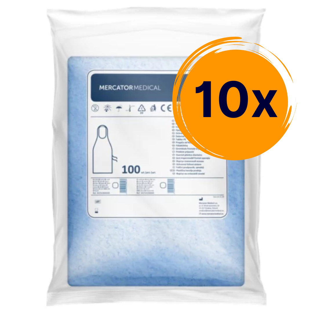 10x Mercator Medical Fóliakötény ECO kék (100db/csomag)