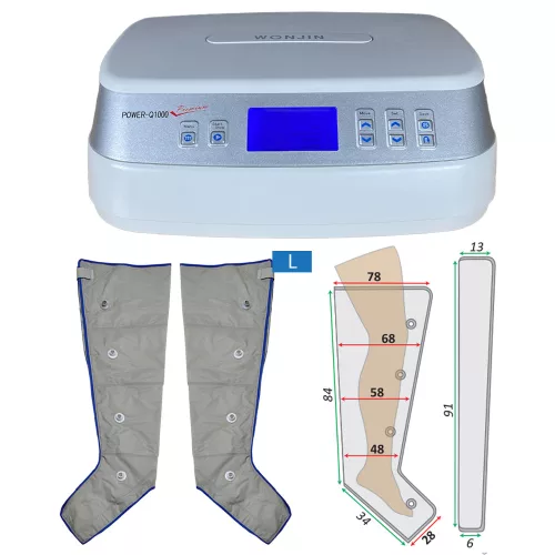 Power Q-1000 Premium készlet láb nyiroködéma kezelésre (L méret)
