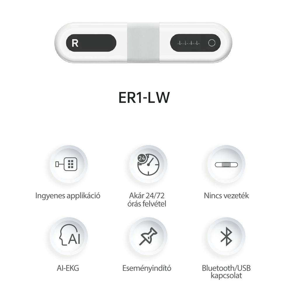 Viatom ER1-LW 24 órás EKG Holter rögzítő Mobil EKG Tracker - Image 3